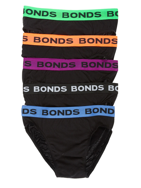 Black Bonds Mens 5 Pack Briefs