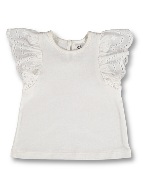 Baby Girls Broderie Lace Sleeve Top
