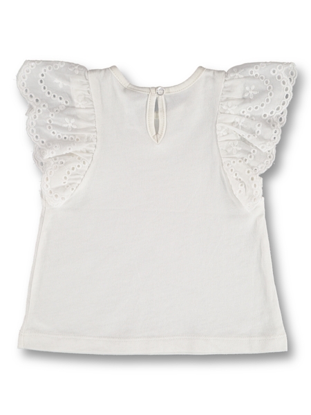 Baby Girls Broderie Lace Sleeve Top