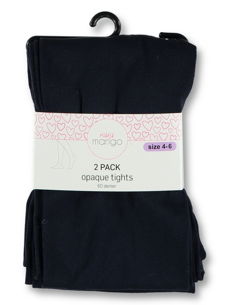 Girls 2 Pack Opaque Tights