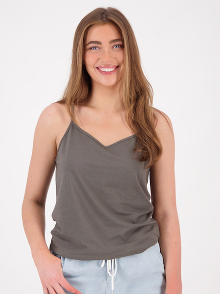 Women's Charcoal Grey Camisole Tank Top Shirt Cotton Blend
