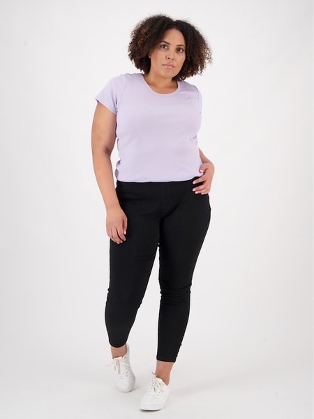 Black Womens Plus Size Soft Touch 7/8 Jeggings