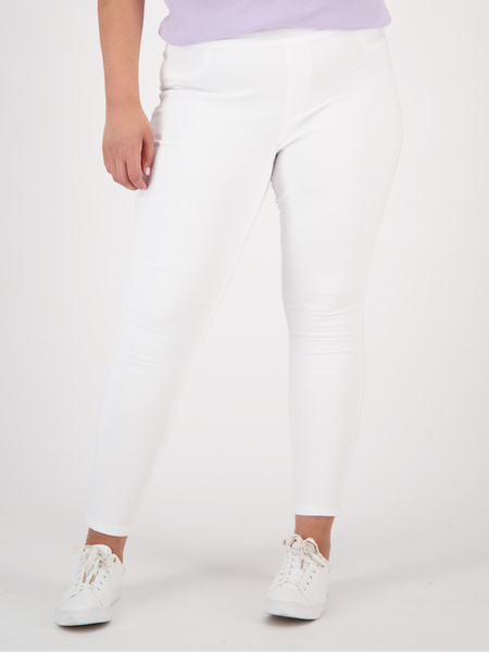 White Womens Plus Size Soft Touch 7/8 Jeggings
