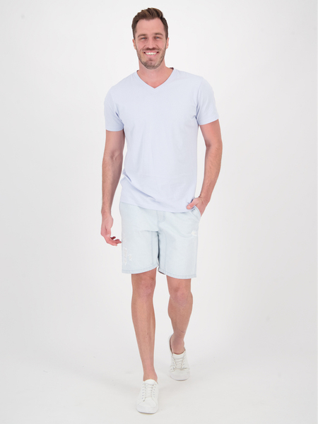 Light blue Mens Short Sleeve Australian Cotton V Neck T-Shirt | Best ...