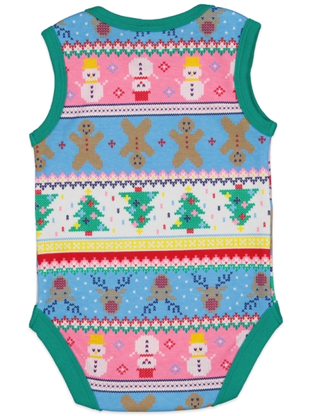 Baby Christmas Cotton Sleeveless Bodysuit
