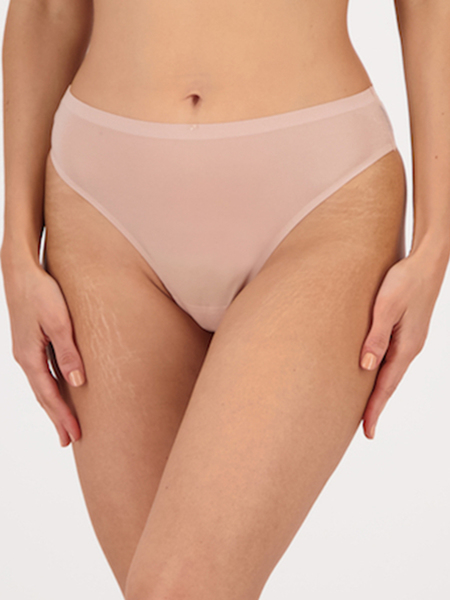 Lace strip laser-cut Brazilian panty