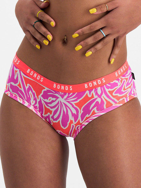 10 x Womens Bonds Hipster V Bikini Underwear Floral Multicoloured - Floral  Multi-coloured (2H6)