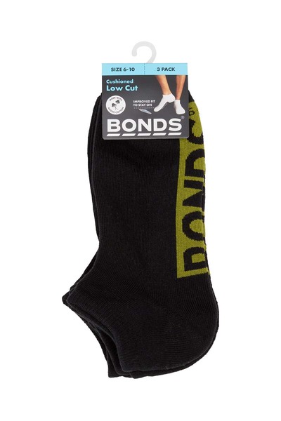 Mens Bonds 3Pk Low Cut Socks