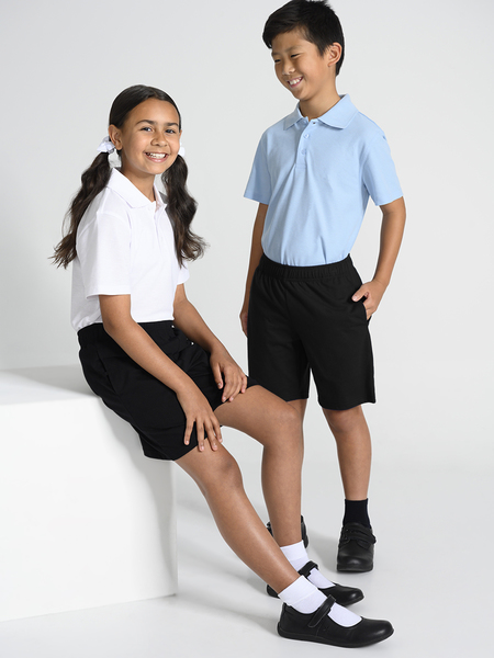 Kids Knit School Shorts - Black