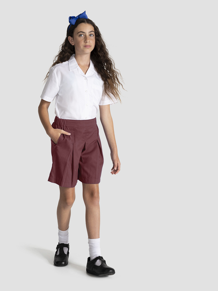 Girls Woven School Skorts - Maroon