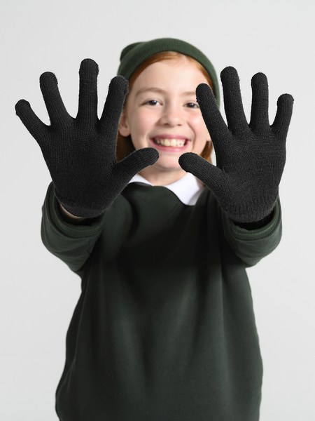 Kids School Gloves - Black