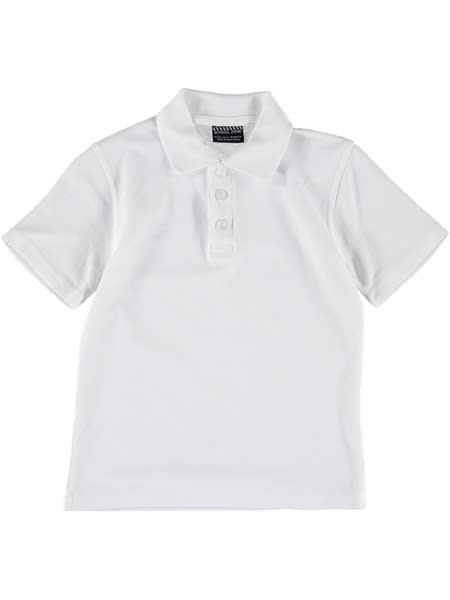 Kids Short Sleeve School Polo - White