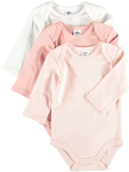 Light pink Baby 3 Pack Long Sleeve Bodysuits | Best&Less™ Online