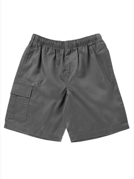 Kids Cargo Drill School Shorts - Grey