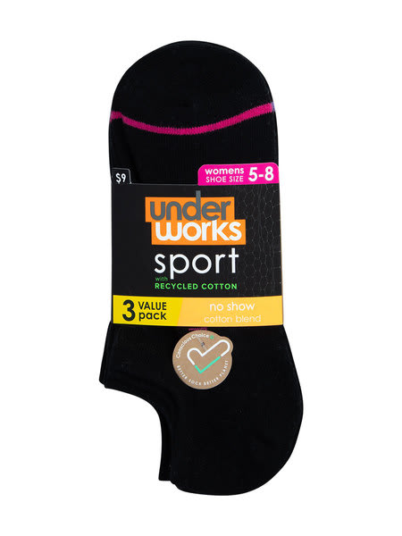 No Show Sport Sock 3 Pack Underworks