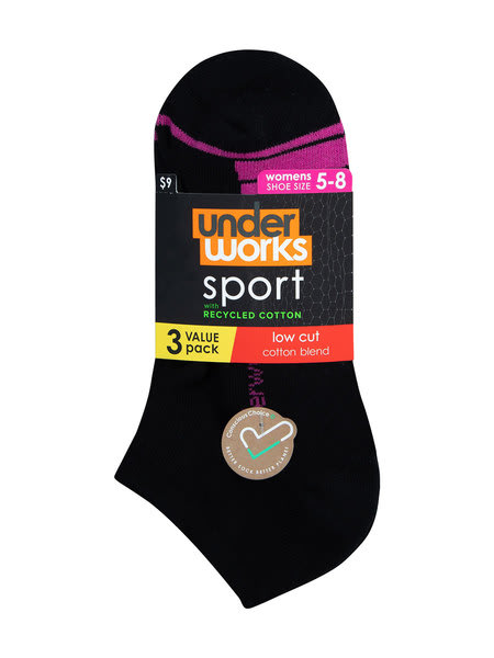 Low Cut 3Pk Sports Socks Underworks