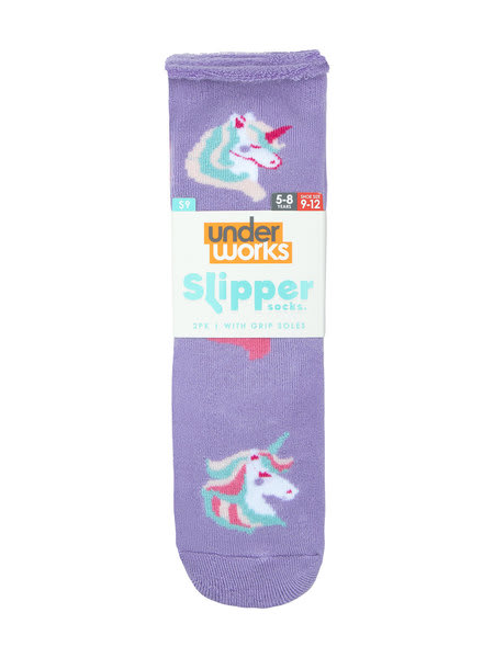 Kids Underworks 2Pk Novelty Slipper Socks