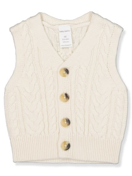 Baby Cable Knitted Cardigan Vest