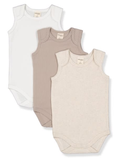 Baby 3 Pack Sleeveless Organic Cotton Bodysuit