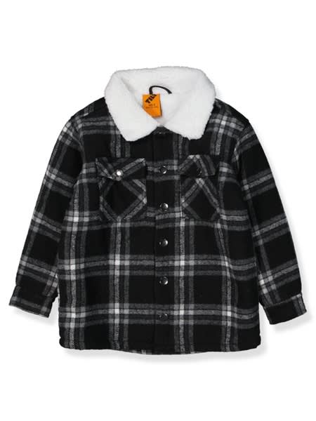 Toddler Boys Sherpa Lined Check Overshirt