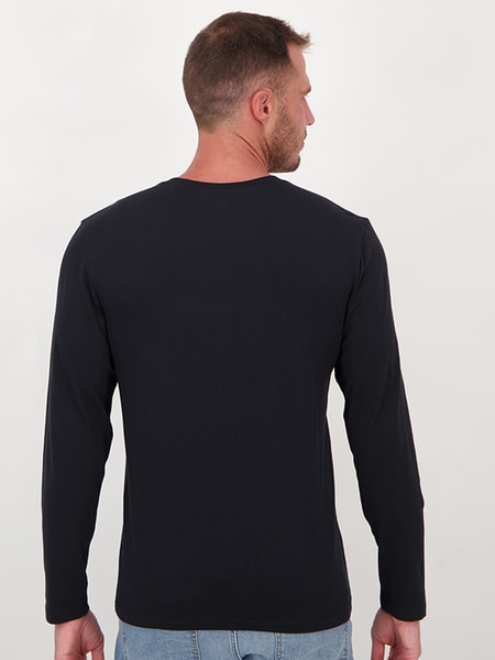 Black Mens Long Sleeve Australian Cotton T-Shirt | Best&Less™ Online