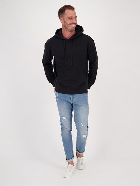 Mens Australian Cotton Blend Basic Hooded Sweater