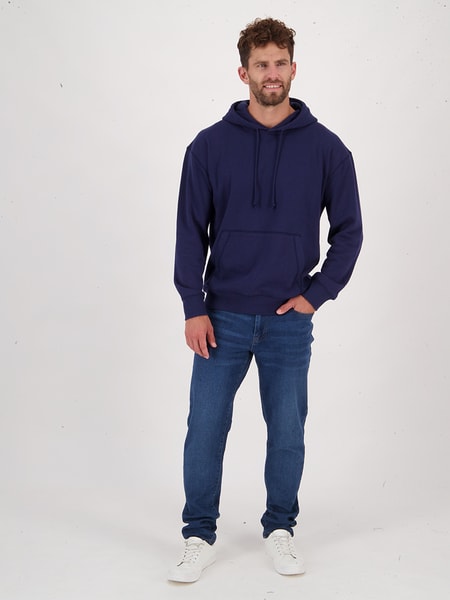 Mens Australian Cotton Blend Basic Hooded Sweater