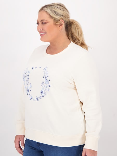 Womens Plus Size Australian Cotton Blend Sweater