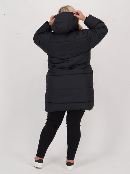 Womens Plus Size Longline Puffer Jacket