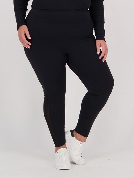 Women's High Waisted Ponte Flare Leggings with Pockets - A New Day™ Black L