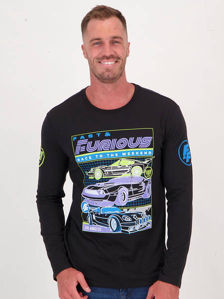 Mens Fast And Furious Long Sleeve Tee