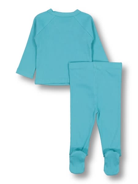 Baby Organic Cotton Rib Pyjama Set By Erin