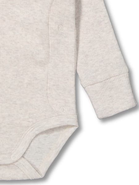Oatmeal Baby Cotton Rib Long Sleeve Bodysuit By Erin | Best&Less™ Online