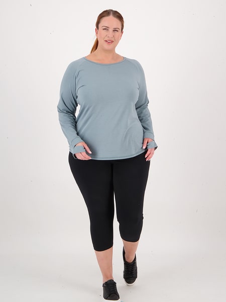 Womens Plus Size Long Sleeve Active Top