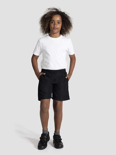 Kids Microfibre School Shorts - Black