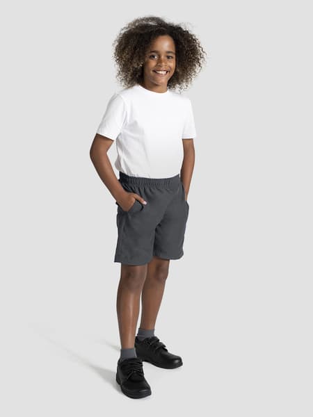 Kids Microfibre School Shorts - Grey