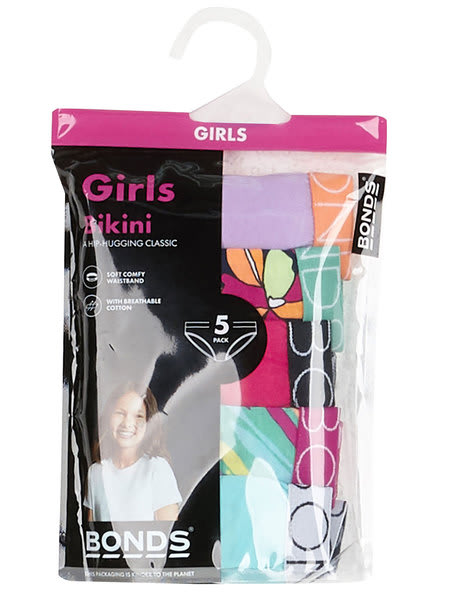 Multi colour Girls Bonds 5 Pack Briefs