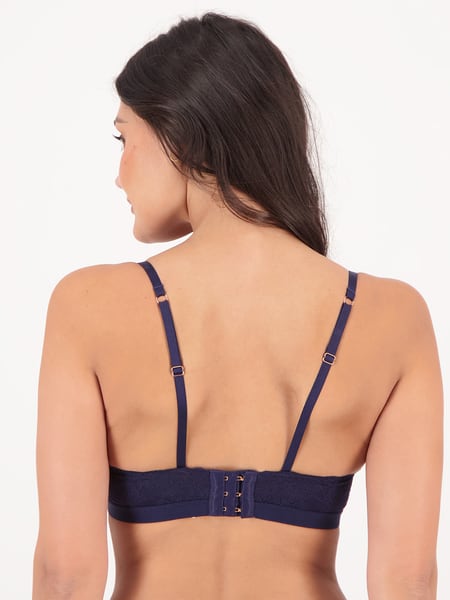 Navy blue Lily Ribbed Wirefree T-Shirt Bra