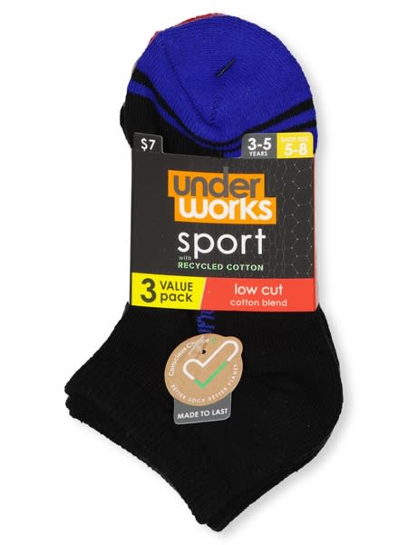 Kids Underworks 3Pack Sports Socks