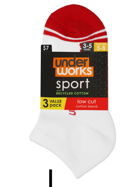 Kids Underworks 3Pack Sports Socks