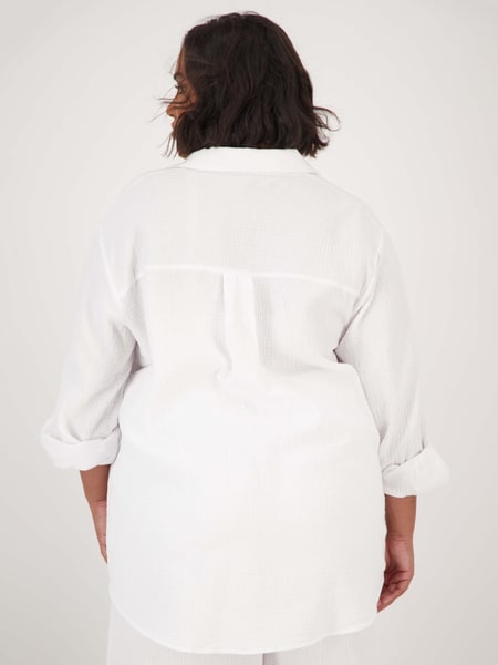 Womens Plus Size Long Sleeve Cotton Shirt