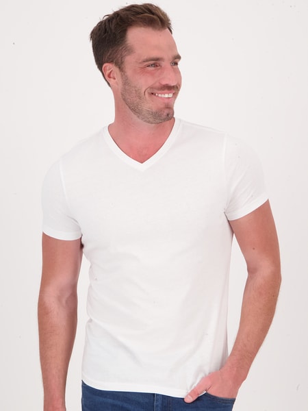 White Mens Short Sleeve V Neck T-Shirt | Best&Less™ Online