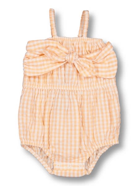 Baby Gingham Bow Front Playsuit