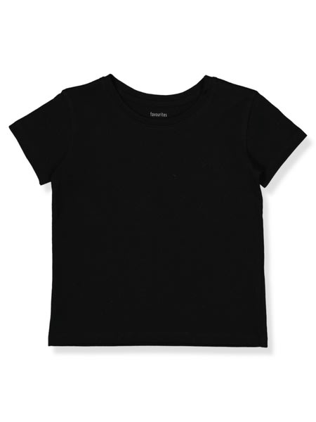 Black Toddler Girl Plain Short Sleeve Tshirt | Best&Less™ Online