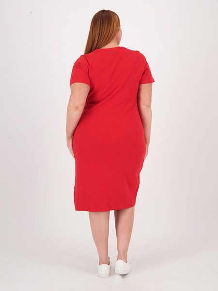 Womens Plus Size Rib Midi Dress
