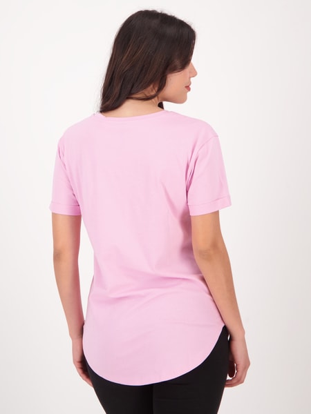 Light pink Womens Longline Printed Tee | Best&Less™ Online