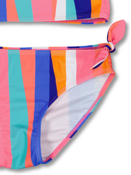 Girls Stripe Print Bikini Set