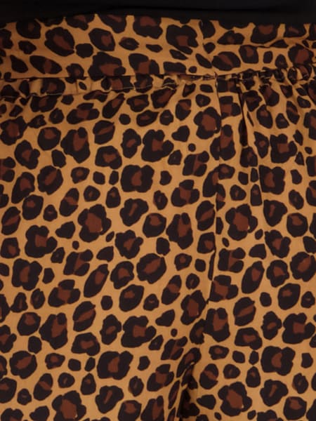 Plus Leopard Print Woven Wide Leg Pants
