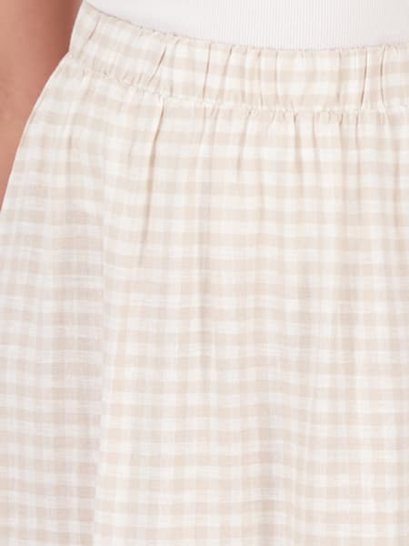Womens Linen Blend Tier Skirt
