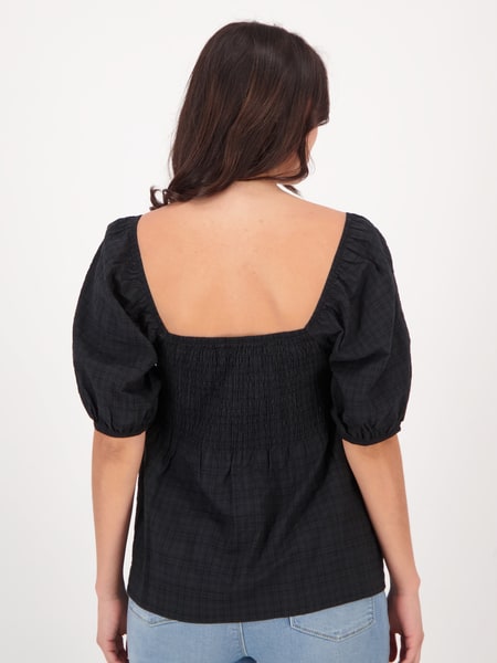 Womens Square Neck Textured Top